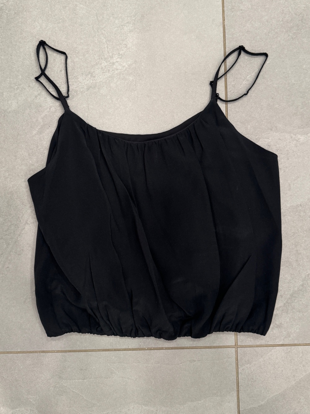 Alice & Olivia Black Spaghetti Strap Women's Blouse Tank Top